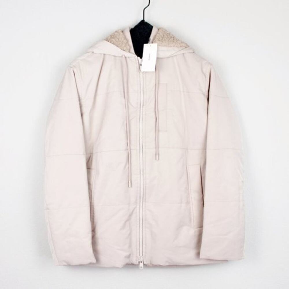Vince Quilted Faux Shearling Lined Puffer Jacket